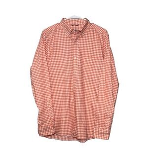 Vineyard Vines On the Go Performance Shirt Mens Medium‎ Orange Gingham Preppy